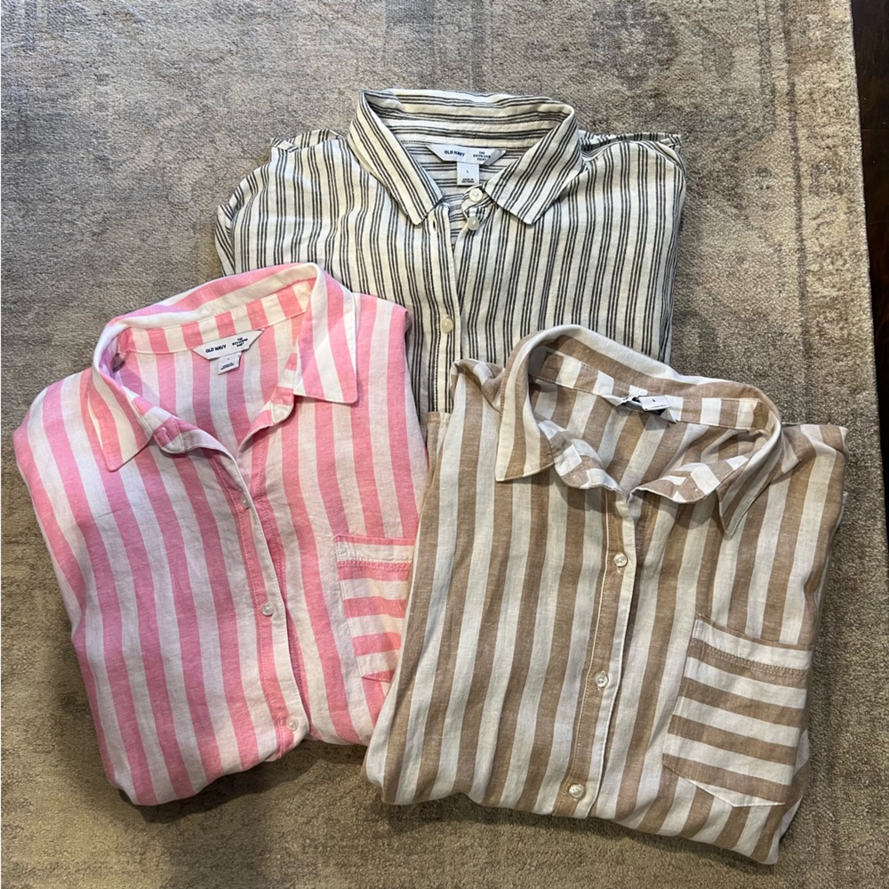 Old Navy the boyfriend shirt linen button down